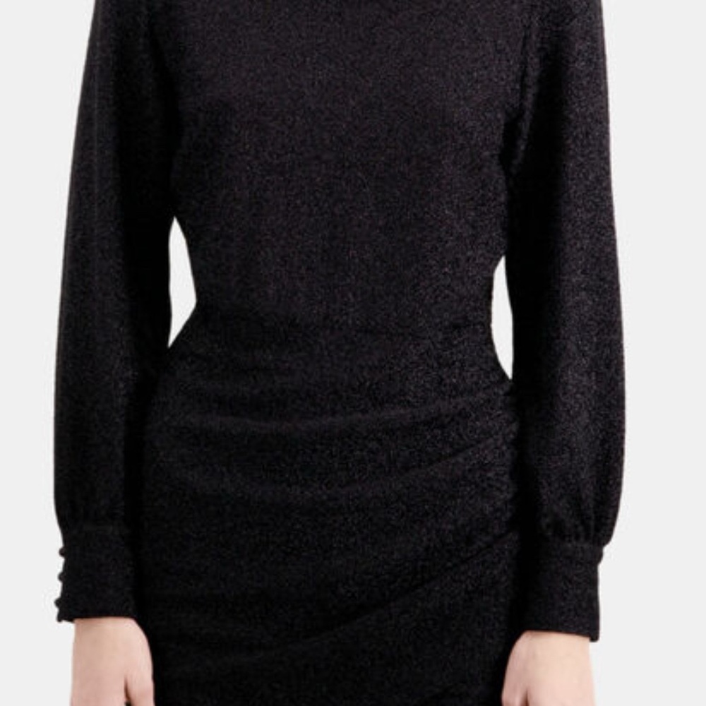 NWT‎ The Kooples Shimmering Black Long-Sleeve Dress